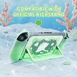 PlayVital Ocean Whisper Series Protective Case for Nintendo Switch 2, Kawaii  Dockable Hard Shell Case + Silicone Grips for Switch 2 with Thumb Grips & Sticker, Shockproof Protection Cover - Pastel Green - YPLNTP003