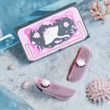 PlayVital Ocean Whisper Series Protective Case for Nintendo Switch 2, Kawaii  Dockable Hard Shell Case + Silicone Grips for Switch 2 with Thumb Grips & Sticker, Shockproof Protection Cover - Peach Pink - YPLNTP002