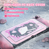 PlayVital Ocean Whisper Series Protective Case for Nintendo Switch 2, Kawaii  Dockable Hard Shell Case + Silicone Grips for Switch 2 with Thumb Grips & Sticker, Shockproof Protection Cover - Peach Pink - YPLNTP002