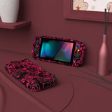 PlayVital ZealProtect Protective Case for Nintendo Switch Lite, Hard Shell Ergonomic Grip Cover for Switch Lite w/Screen Protector & Thumb Grip Caps & Button Caps - VV & Bright Pink - PSLYR017