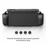 PlayVital PURE Grip Case for Nintendo Switch 2 – Shockproof TPU Cover Ergonomic Anti-Slip Grips Design & Thumbstick Caps - Black - JKUNTM001M2