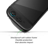 PlayVital PURE Grip Case for Nintendo Switch 2 – Shockproof TPU Cover Ergonomic Anti-Slip Grips Design & Thumbstick Caps - Black - JKUNTM001M2