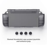 PlayVital PURE Grip Case for Nintendo Switch 2 – Shockproof TPU Cover Ergonomic Anti-Slip Grips Design & Thumbstick Caps - Clear Black - JKUNTM002M2