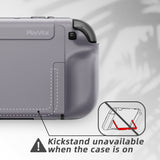PlayVital PURE Grip Case for Nintendo Switch 2 – Shockproof TPU Cover Ergonomic Anti-Slip Grips Design & Thumbstick Caps - New Hope Gray - JKUNTM003M2