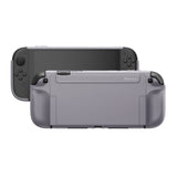 PlayVital PURE Grip Case for Nintendo Switch 2 – Shockproof TPU Cover Ergonomic Anti-Slip Grips Design & Thumbstick Caps - New Hope Gray - JKUNTM003M2