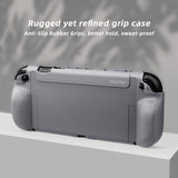 PlayVital PURE Grip Case for Nintendo Switch 2 – Shockproof TPU Cover Ergonomic Anti-Slip Grips Design & Thumbstick Caps - New Hope Gray - JKUNTM003M2