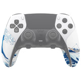 PlayVital Anti-Skid Sweat-Absorbent Controller Grip for ps5 Edge Wireless Controller, Professional Textured Soft PU Handle Grips Anti Sweat Protector for ps5 Edge Controller - The Great Wave off Kanagawa - PFPJ156