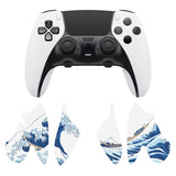 PlayVital Anti-Skid Sweat-Absorbent Controller Grip for ps5 Edge Wireless Controller, Professional Textured Soft PU Handle Grips Anti Sweat Protector for ps5 Edge Controller - The Great Wave off Kanagawa - PFPJ156