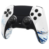 PlayVital Anti-Skid Sweat-Absorbent Controller Grip for ps5 Edge Wireless Controller, Professional Textured Soft PU Handle Grips Anti Sweat Protector for ps5 Edge Controller - The Great Wave off Kanagawa - PFPJ156