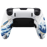 PlayVital Anti-Skid Sweat-Absorbent Controller Grip for ps5 Edge Wireless Controller, Professional Textured Soft PU Handle Grips Anti Sweat Protector for ps5 Edge Controller - The Great Wave off Kanagawa - PFPJ156