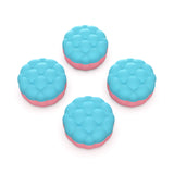 PlayVital Thumbs Cushion Caps Thumb Grips for PS5, for PS4, Thumbstick Grip Cover Joystick Caps for Xbox Series X/S, for Xbox One, Elite Series 2, for Switch Pro Controller - Puff Cloud Texture Design Aqua Blue & Coral Pink - PJM3099