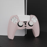 PlayVital Cherry Blossoms Pink Pure Series Anti-Slip Silicone Cover Skin for PS 5 Controller, Soft Rubber Case for PS5 Controller with White Thumb Grip Caps - KOPF019