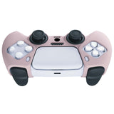 PlayVital Cherry Blossoms Pink Pure Series Anti-Slip Silicone Cover Skin for PS 5 Controller, Soft Rubber Case for PS5 Controller with White Thumb Grip Caps - KOPF019