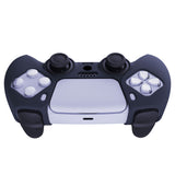 PlayVital Midnight Blue Pure Series Anti-Slip Silicone Cover Skin for Playstation 5 Controller, Soft Rubber Case for PS5 Controller with Black Thumb Grip Caps - KOPF003