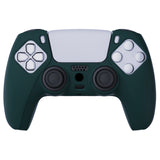 PlayVital Racing Green Pure Series Anti-Slip Silicone Cover Skin for Playstation 5 Controller, Soft Rubber Case for PS5 Controller with Black Thumb Grip Caps - KOPF004