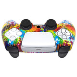 PlayVital Pure Series Colorful Splash Dockable Model Anti-Slip Silicone Cover Skin with 6 Thumb Grip Caps for ps5 Controller Fits with Charging Station - EKPFS002