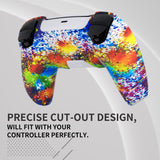 PlayVital Pure Series Colorful Splash Dockable Model Anti-Slip Silicone Cover Skin with 6 Thumb Grip Caps for ps5 Controller Fits with Charging Station - EKPFS002