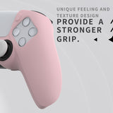 PlayVital Pure Series Ergonomic Anti-Slip Silicone Cover Skin for PS5 Controller, Soft Rubber Grip Case for PS5 Wireless Controller Fits with Charging Station with 6 Thumb Grip Caps - Cherry Blossoms Pink - EKPFP007