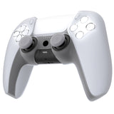 PlayVital Pure Series Ergonomic Anti-Slip Silicone Cover Skin for PS5 Controller, Soft Rubber Grip Case for PS5 Wireless Controller Fits with Charging Station with 6 Thumb Grip Caps - Clear White - EKPFP008