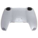 PlayVital Pure Series Ergonomic Anti-Slip Silicone Cover Skin for PS5 Controller, Soft Rubber Grip Case for PS5 Wireless Controller Fits with Charging Station with 6 Thumb Grip Caps - Clear White - EKPFP008