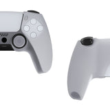 PlayVital Pure Series Ergonomic Anti-Slip Silicone Cover Skin for PS5 Controller, Soft Rubber Grip Case for PS5 Wireless Controller Fits with Charging Station with 6 Thumb Grip Caps - Clear White - EKPFP008