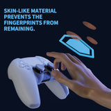 PlayVital Pure Series Ergonomic Anti-Slip Silicone Cover Skin for PS5 Controller, Soft Rubber Grip Case for PS5 Wireless Controller Fits with Charging Station with 6 Thumb Grip Caps - Clear White - EKPFP008