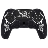 PlayVital Design for PS5 Controller Skin Cover Fit with Charging Station - Anti-Slip Silicone Controller Grip Case for PS5 with 6 Thumb Grip & Sticker, Pure Series Dockable Model - Carving Energy Rift - EKPFL010