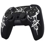 PlayVital Design for PS5 Controller Skin Cover Fit with Charging Station - Anti-Slip Silicone Controller Grip Case for PS5 with 6 Thumb Grip & Sticker, Pure Series Dockable Model - Carving Energy Rift - EKPFL010