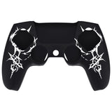 PlayVital Design for PS5 Controller Skin Cover Fit with Charging Station - Anti-Slip Silicone Controller Grip Case for PS5 with 6 Thumb Grip & Sticker, Pure Series Dockable Model - Carving Energy Rift - EKPFL010