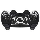 PlayVital Design for PS5 Controller Skin Cover Fit with Charging Station - Anti-Slip Silicone Controller Grip Case for PS5 with 6 Thumb Grip & Sticker, Pure Series Dockable Model - Carving Fire Skull - EKPFL009