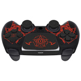 PlayVital Design for PS5 Controller Skin Cover Fit with Charging Station - Anti-Slip Silicone Controller Grip Case for PS5 with 6 Thumb Grip & Sticker, Pure Series Dockable Model - Wings Sigil Red - EKPFL008