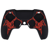 PlayVital Design for PS5 Controller Skin Cover Fit with Charging Station - Anti-Slip Silicone Controller Grip Case for PS5 with 6 Thumb Grip & Sticker, Pure Series Dockable Model - Wings Sigil Red - EKPFL008