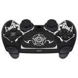PlayVital Design for PS5 Controller Skin Cover Fit with Charging Station - Anti-Slip Silicone Controller Grip Case for PS5 with 6 Thumb Grip & Sticker, Pure Series Dockable Model - Wings Sigil White - EKPFL007