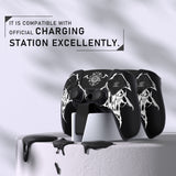 PlayVital Design for PS5 Controller Skin Cover Fit with Charging Station - Anti-Slip Silicone Controller Grip Case for PS5 with 6 Thumb Grip & Sticker, Pure Series Dockable Model - Wings Sigil White - EKPFL007