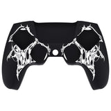 PlayVital Design for PS5 Controller Skin Cover Fit with Charging Station - Anti-Slip Silicone Controller Grip Case for PS5 with 6 Thumb Grip & Sticker, Pure Series Dockable Model - Wings Sigil White - EKPFL007