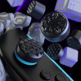 PlayVital QUANTUM Pro Ergonomic Thumbstick Grips for Nintendo Switch 2, Joystick Caps Thumb Grip for Joycon 2 - with 3 Height Convex and Concave - Diamond Grain & Crack Bomb Design - Black - WWYNTM031