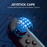 PlayVital for Switch 2 Thumbs Cushion Caps Thumb Grips (4-Pack), Silicone Joystick Grip Cover for Nintendo Switch 2 Joycon, Anti-Slip Raindrop Texture Design - Black - WWYNTM057