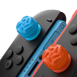 PlayVital for Switch 2 Thumbs Cushion Caps Thumb Grips (4-Pack), Silicone Joystick Grip Cover for Nintendo Switch 2 Joycon, Anti-Slip Raindrop Texture Design - Blue & Orange - WWYNTM055