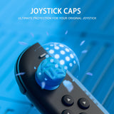 PlayVital for Switch 2 Thumbs Cushion Caps Thumb Grips (4-Pack), Silicone Joystick Grip Cover for Nintendo Switch 2 Joycon, Anti-Slip Raindrop Texture Design - Blue & Orange - WWYNTM055