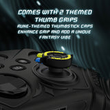 PlayVital Silicone Controller Cover for Xbox Series X/S with Thumbstick Cap & Sticker- Runes Edition Anti-Slip Grip Skin, Shockproof Protector for Xbox Core Wireless Controller - Black - HUAX3P001