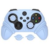 PlayVital Silicone Controller Cover for Xbox Series X/S with Thumbstick Cap & Sticker- Runes Edition Anti-Slip Grip Skin, Shockproof Protector for Xbox Core Wireless Controller - Blue - HUAX3P004