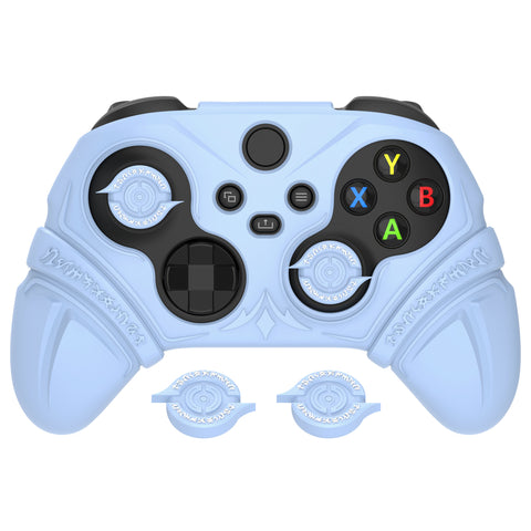 PlayVital Silicone Controller Cover for Xbox Series X/S with Thumbstick Cap & Sticker- Runes Edition Anti-Slip Grip Skin, Shockproof Protector for Xbox Core Wireless Controller - Blue - HUAX3P004