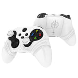 PlayVital Silicone Controller Cover for Xbox Series X/S with Thumbstick Cap & Sticker- Runes Edition Anti-Slip Grip Skin, Shockproof Protector for Xbox Core Wireless Controller - White - HUAX3P002