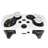 PlayVital Silicone Controller Cover for Xbox Series X/S with Thumbstick Cap & Sticker- Runes Edition Anti-Slip Grip Skin, Shockproof Protector for Xbox Core Wireless Controller - White - HUAX3P002