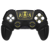 PlayVital Runes Edition Silicone Cover Skin for PS5 Controller with Thumb Grips & Touchpad Skin & D-pad Area Sticker, Compatible with PS5 Charging Dock - Black - FVEPFP001