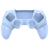 PlayVital Runes Edition Silicone Cover Skin for PS5 Controller with Thumb Grips & Touchpad Skin & D-pad Area Sticker, Compatible with PS5 Charging Dock - Blue - FVEPFP004