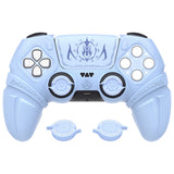 PlayVital Runes Edition Silicone Cover Skin for PS5 Controller with Thumb Grips & Touchpad Skin & D-pad Area Sticker, Compatible with PS5 Charging Dock - Blue - FVEPFP004