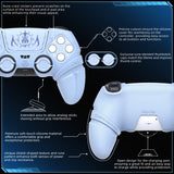 PlayVital Runes Edition Silicone Cover Skin for PS5 Controller with Thumb Grips & Touchpad Skin & D-pad Area Sticker, Compatible with PS5 Charging Dock - Blue - FVEPFP004