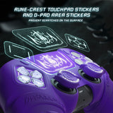 PlayVital Runes Edition Silicone Cover Skin for PS5 Controller with Thumb Grips & Touchpad Skin & D-pad Area Sticker, Compatible with PS5 Charging Dock - Purple - FVEPFP003