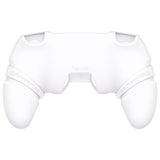 PlayVital Runes Edition Silicone Cover Skin for PS5 Controller with Thumb Grips & Touchpad Skin & D-pad Area Sticker, Compatible with PS5 Charging Dock - White - FVEPFP002